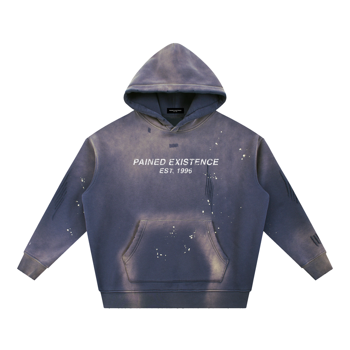 Vintage Washed Frayed Fleece Hoodie